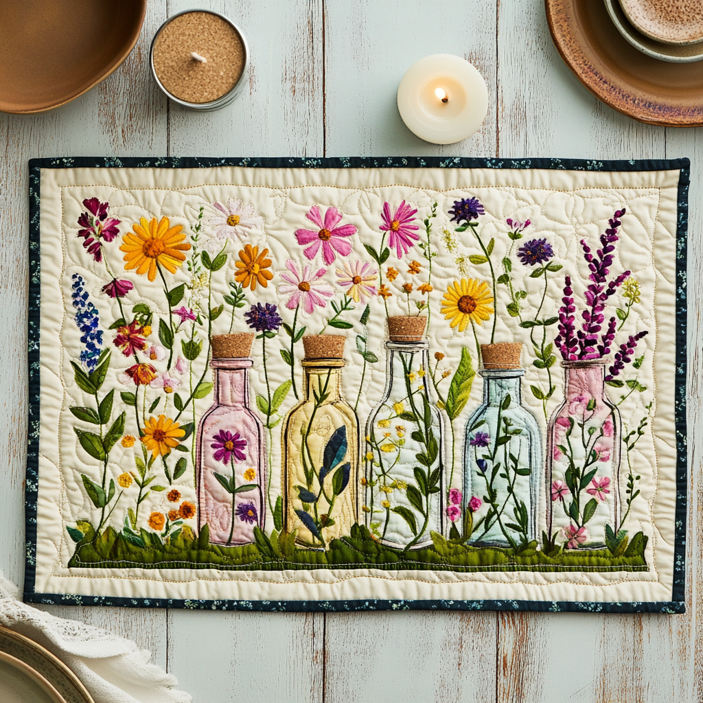 Wild Garden Quilted Place Mat Dining Table Accessories Sunflower Gifts For Women