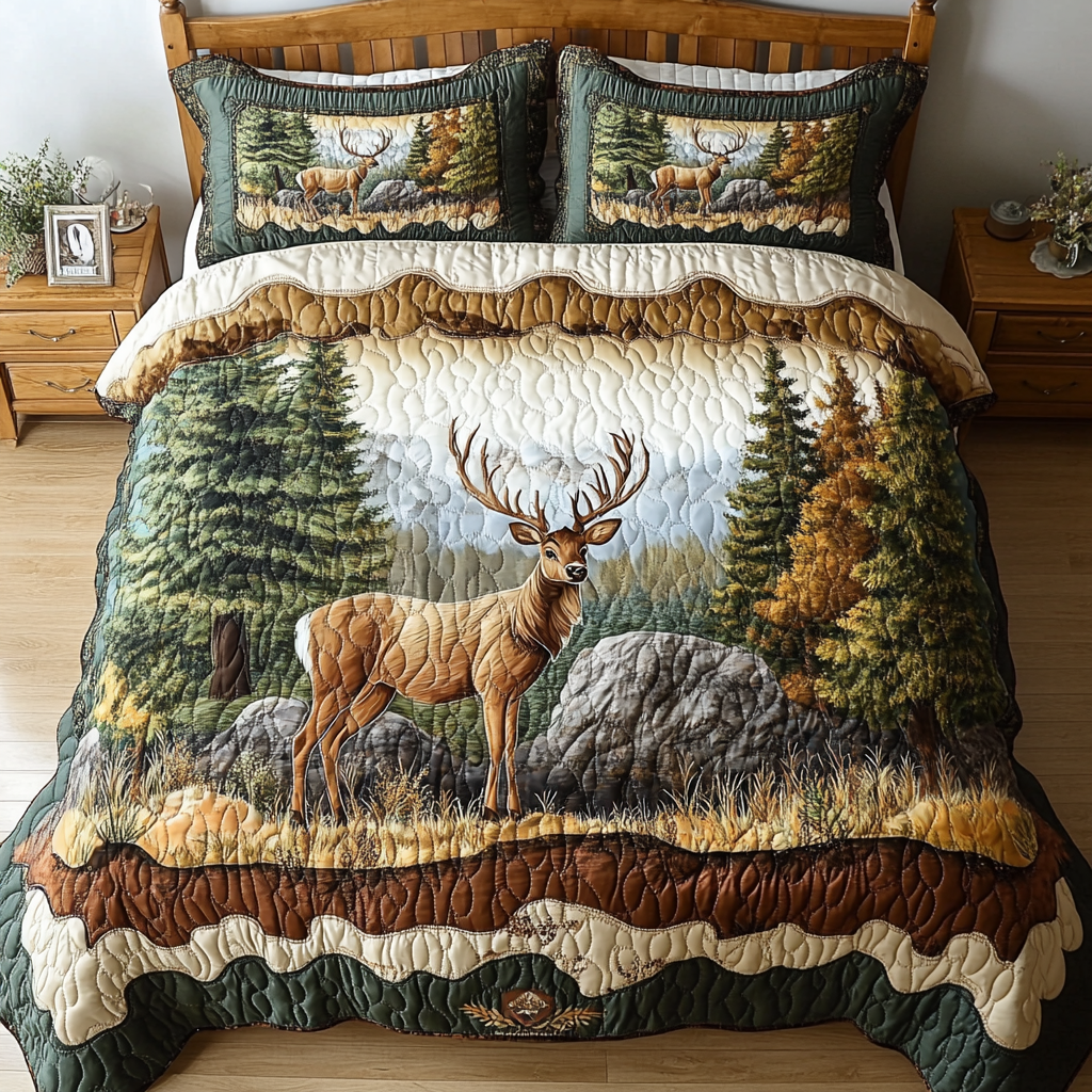 Wild Grace Quilted Bedding Set Bed Decorations Christmas Gifts For Deer Hunters