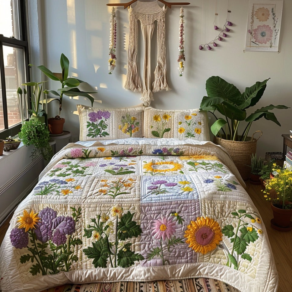 Wild Harmony Quilted Bedding Set Bedroom Decor Ideas Presents For Flower Lovers