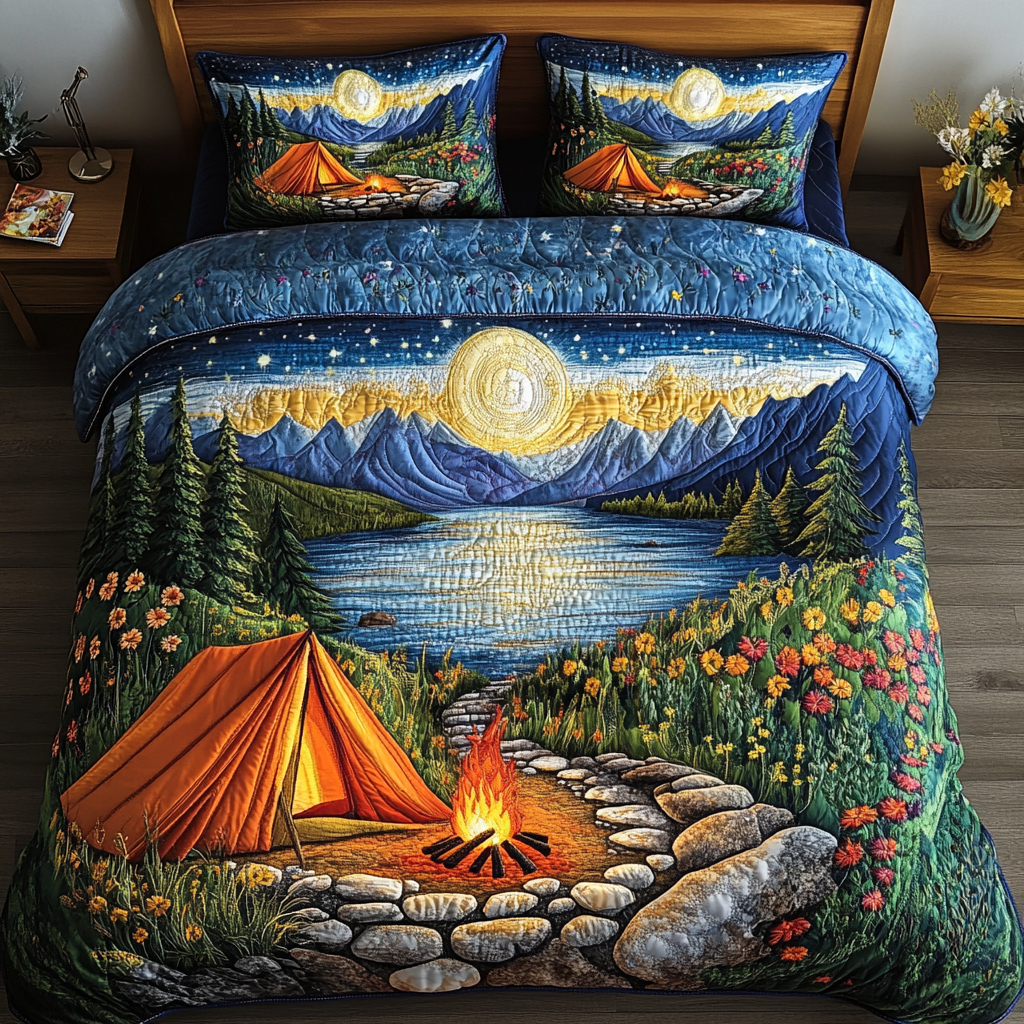 Wild Haven Quilted Bedding Set Aesthetic Room Decor Camping Gifts For Men Women