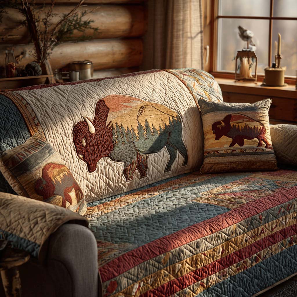 Wild Heart Heritage Quilted Sofa Cover Sofa Seat Covers Cozy Christmas Gift Ideas
