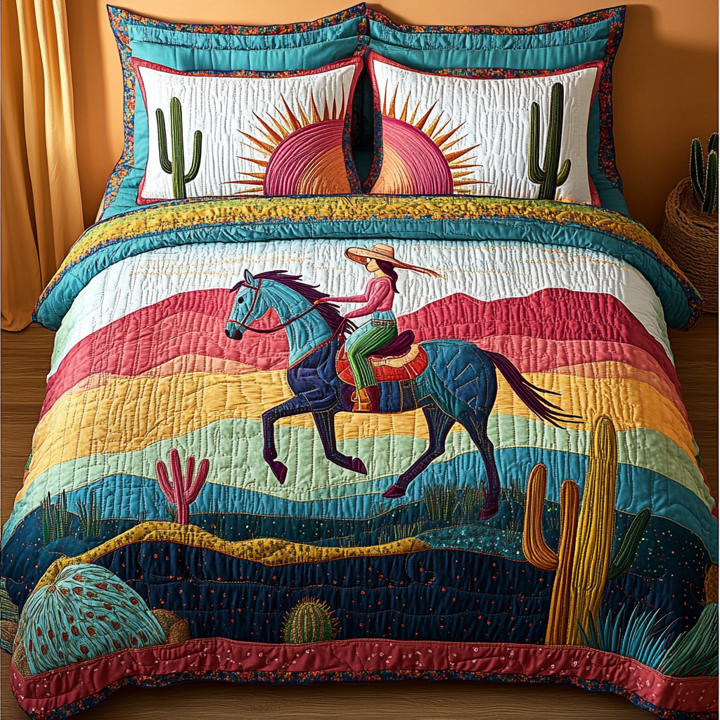 Wild Heart Quilted Bedding Set Best Bedspread Set Gifts For Western Lovers