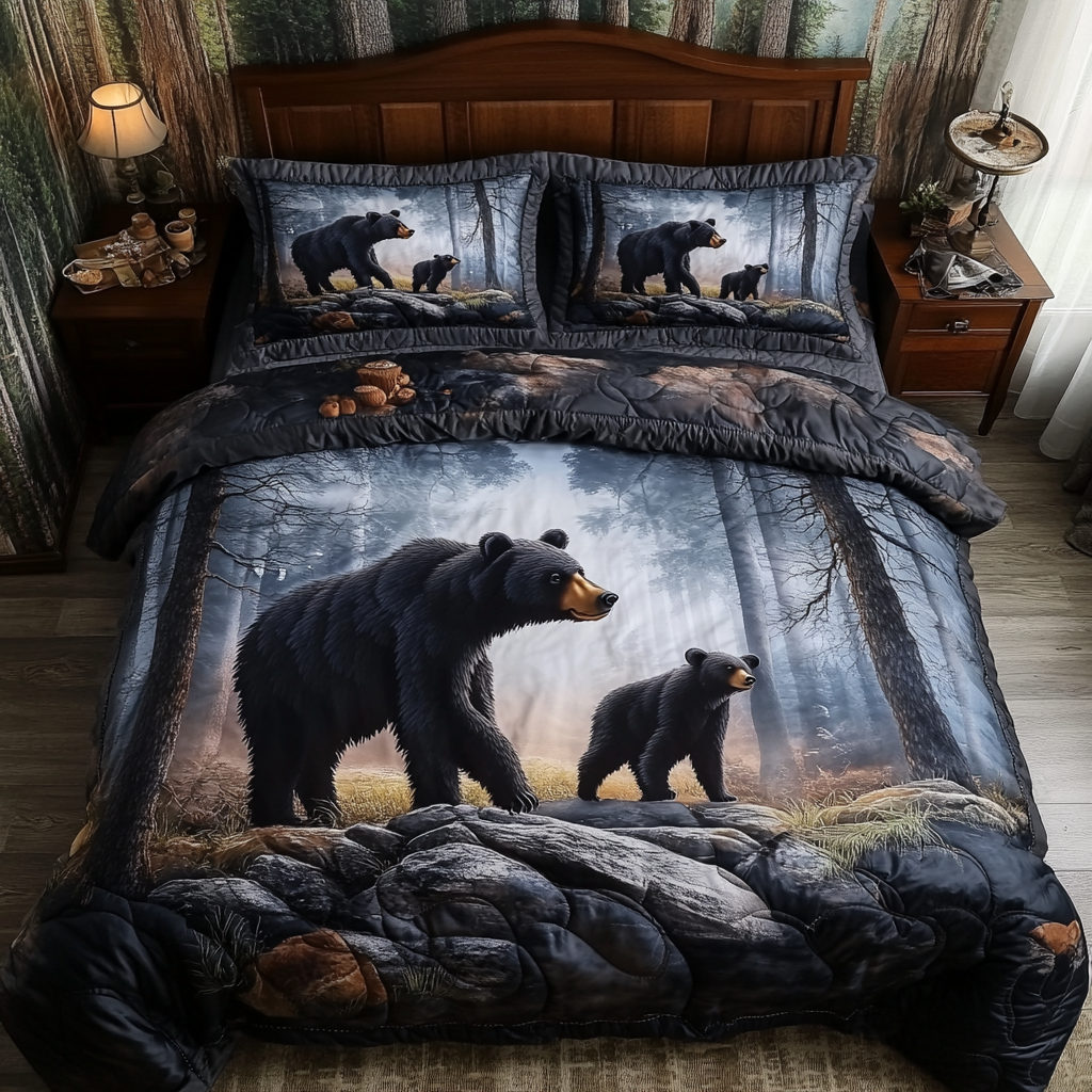 Wild Heart Quilted Bedding Set Holiday Duvet Cover Set Presents For Wildlife Lovers