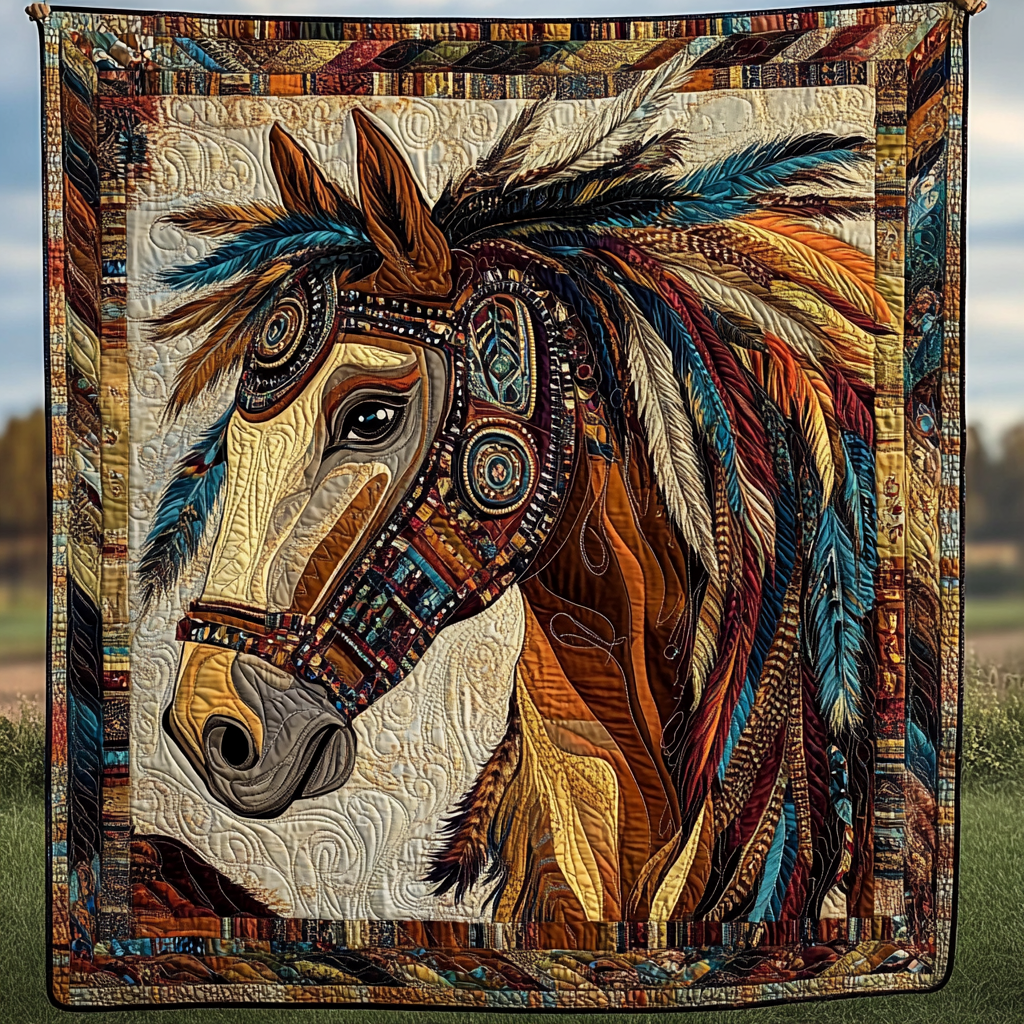 Wild Heart Quilted Blanket Native American Blanket Christmas Presents For Horse Lovers