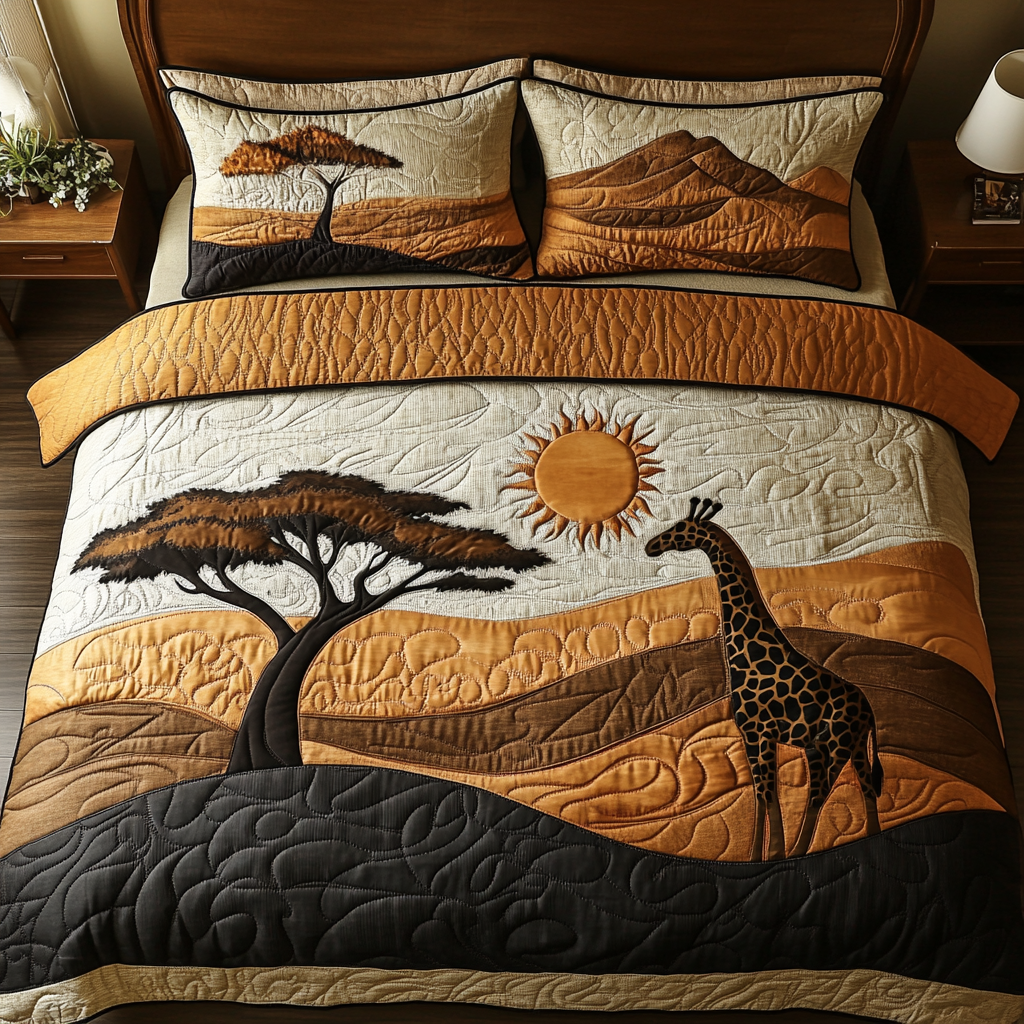 Wild Heights Quilted Bedding Set Bedspread Set Unique Gifts For Giraffe Lovers