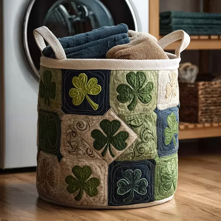 Wild Highland Haven Celtic Quilted Laundry Basket Nature Home Organizer Best Gift For Irish Lovers