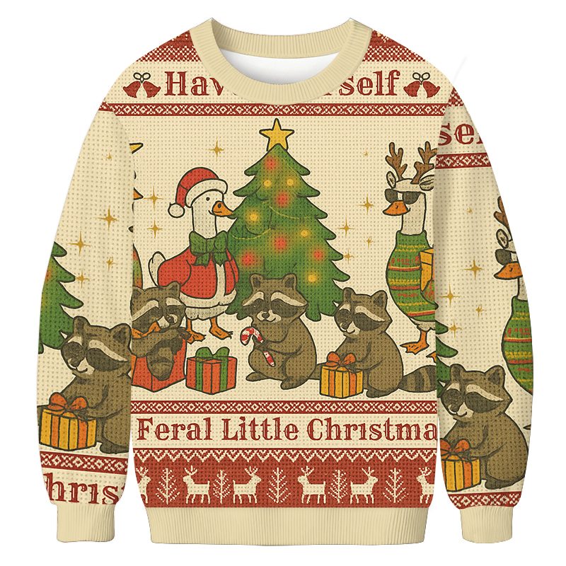 Wild Holiday Animal Party Christmas Ugly Sweatshirt Christmas Cozy Winter Wear Gift Ideas Wild Holiday Animal Party Christmas Ugly Sweatshirt Christmas Cozy Winter Wear Gift Ideas