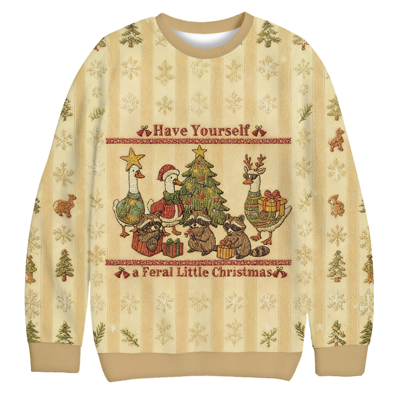 Wild Holiday Animal Party Funny Christmas Ugly Sweatshirt Funny Xmas Party Outfit Gift Ideas Wild Holiday Animal Party Funny Christmas Ugly Sweatshirt Funny Xmas Party Outfit Gift Ideas