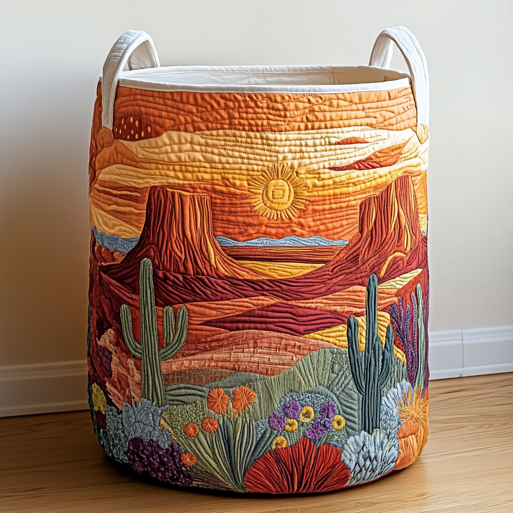 Wild Horizon Quilted Laundry Basket Practical Quilted Laundry Hamper Gift for Daily Use