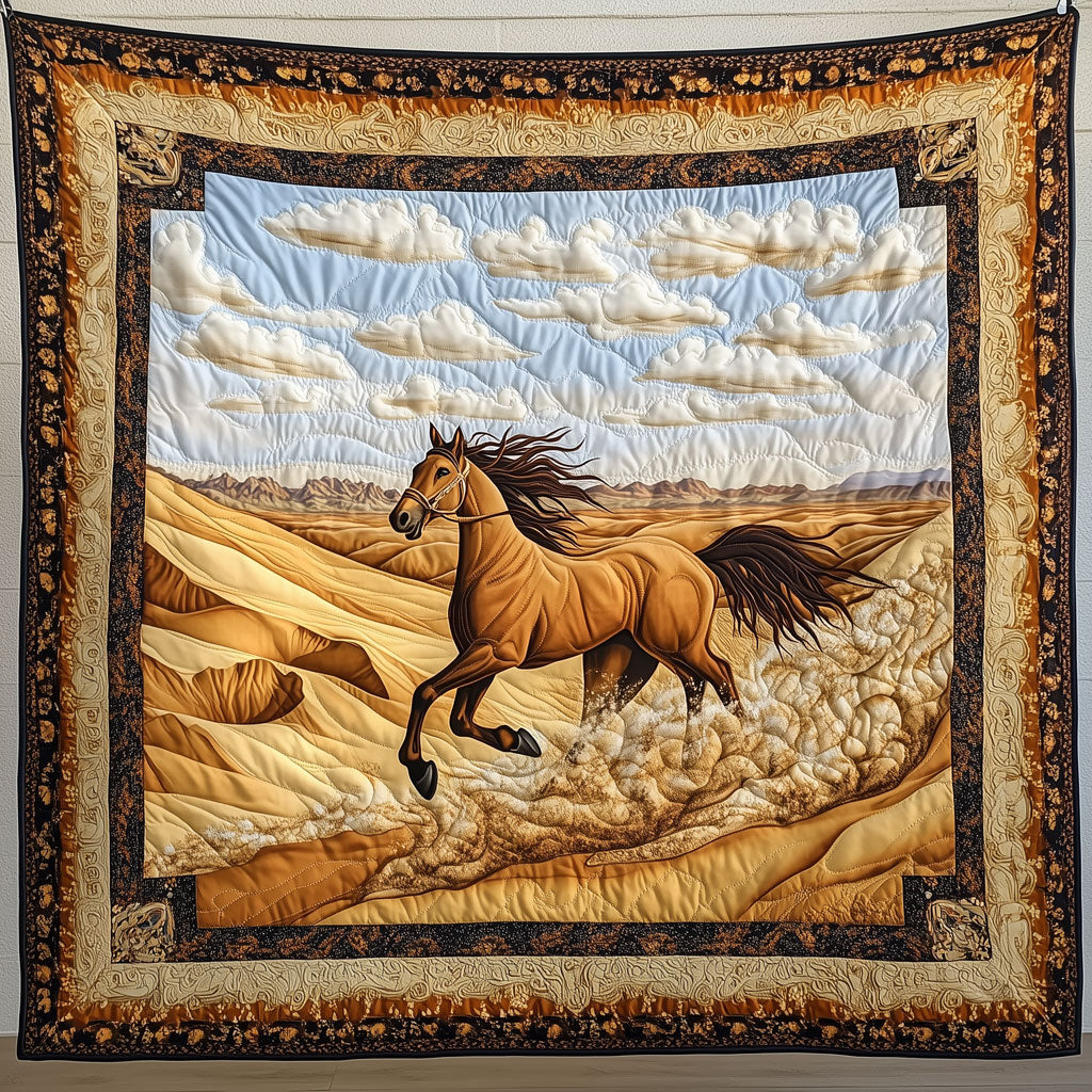 Wild Horse of the Wadi Quilt Blanket Throw Blankets Horse Themed Gifts For Adults