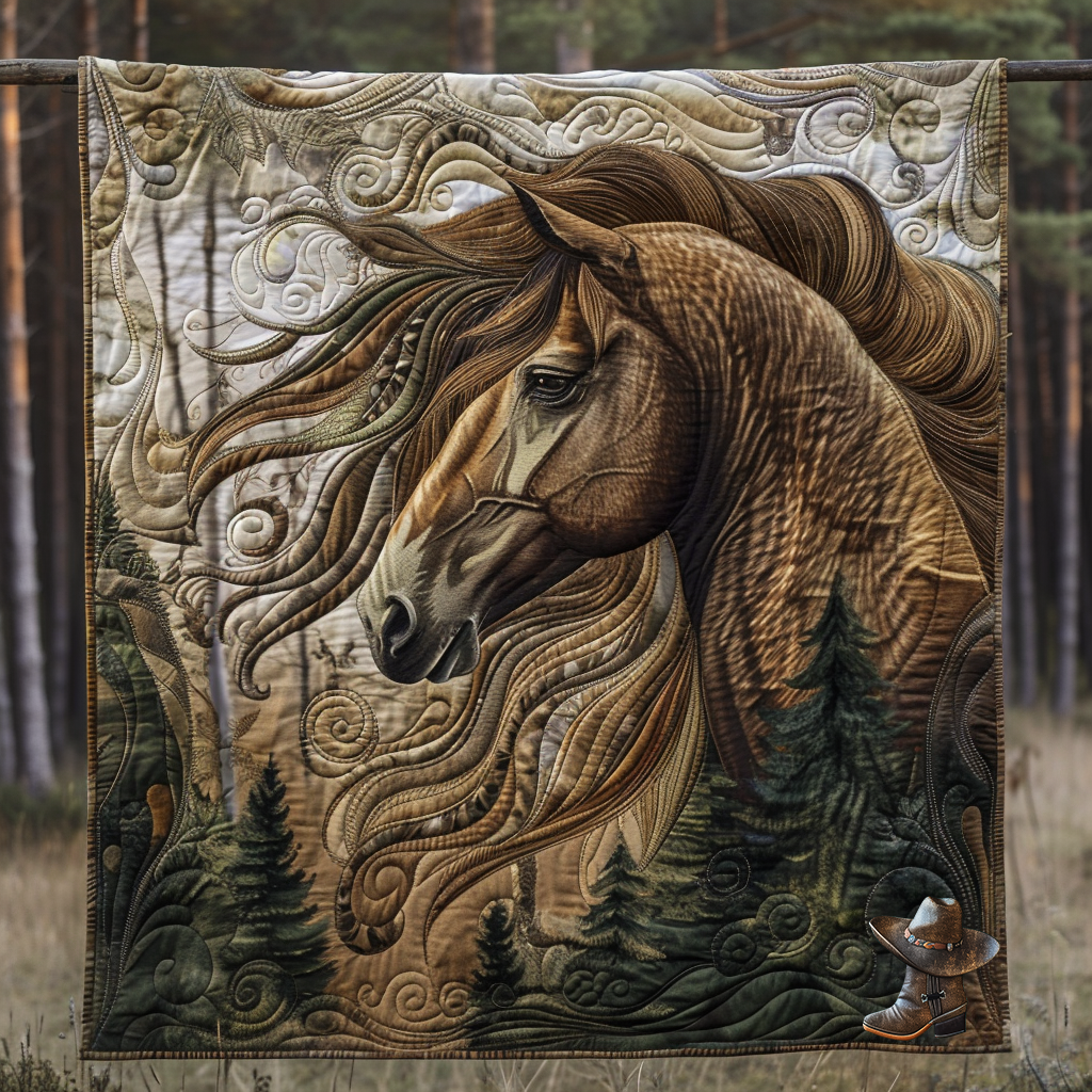 Wild Horse Quilt Blanket Christmas Blanket Horse Themed Gifts For Adults
