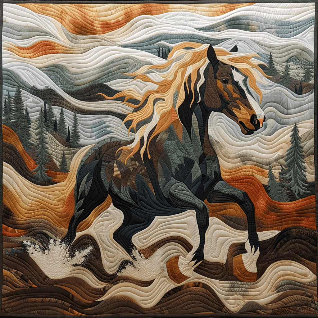 Wild Horse Quilt Blanket Luxury Throw Blankets Stepdad Gifts For Father's Day