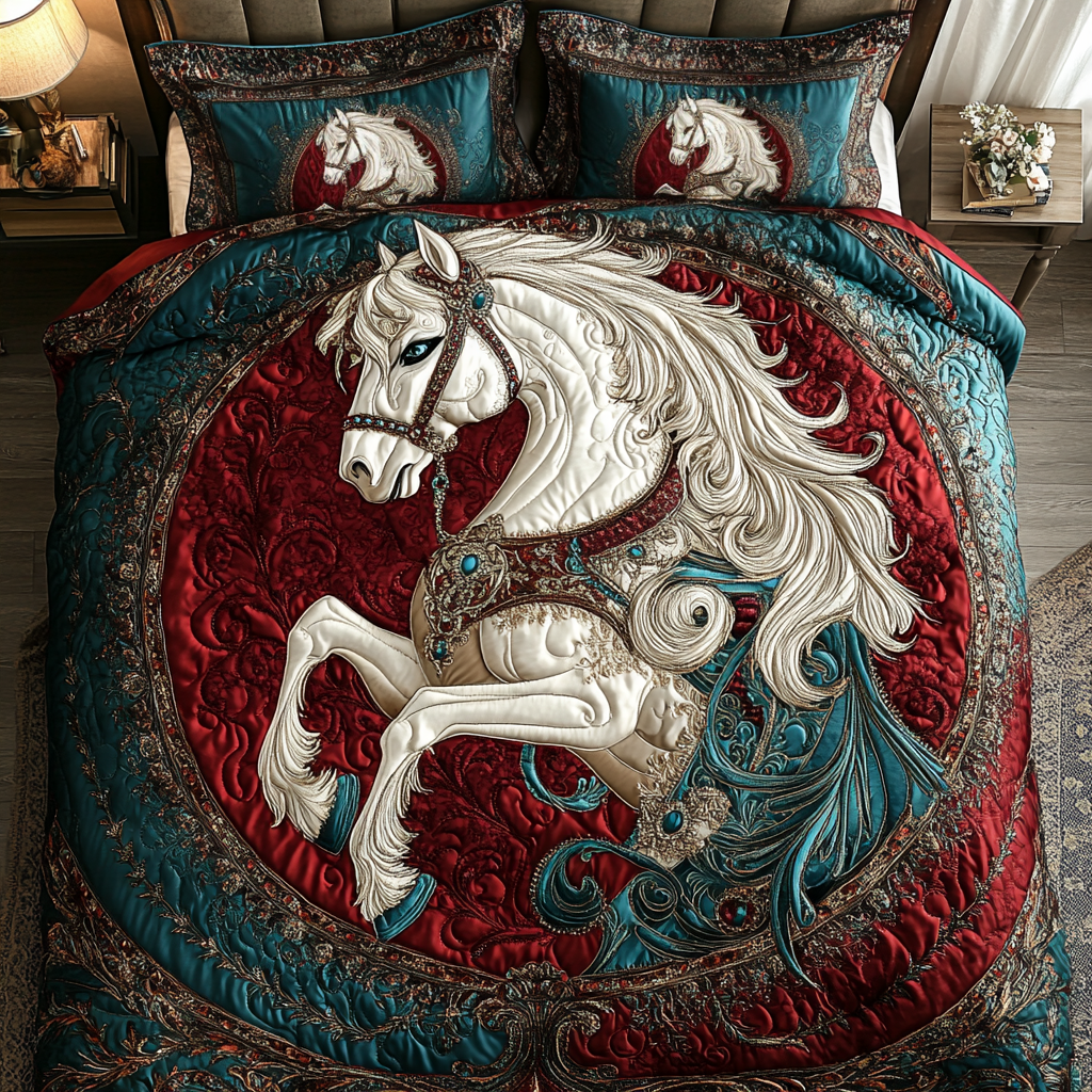 Wild Horse Quilted Bedding Set Best Bed Sheet Set Gifts For Horse Lovers