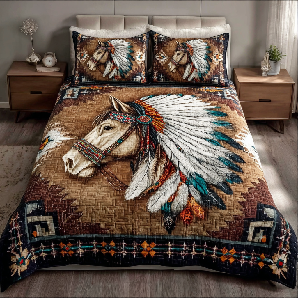 Wild Horse Quilted Bedding Set Best Bed Sheet Set Great Gifts For Horse Lovers