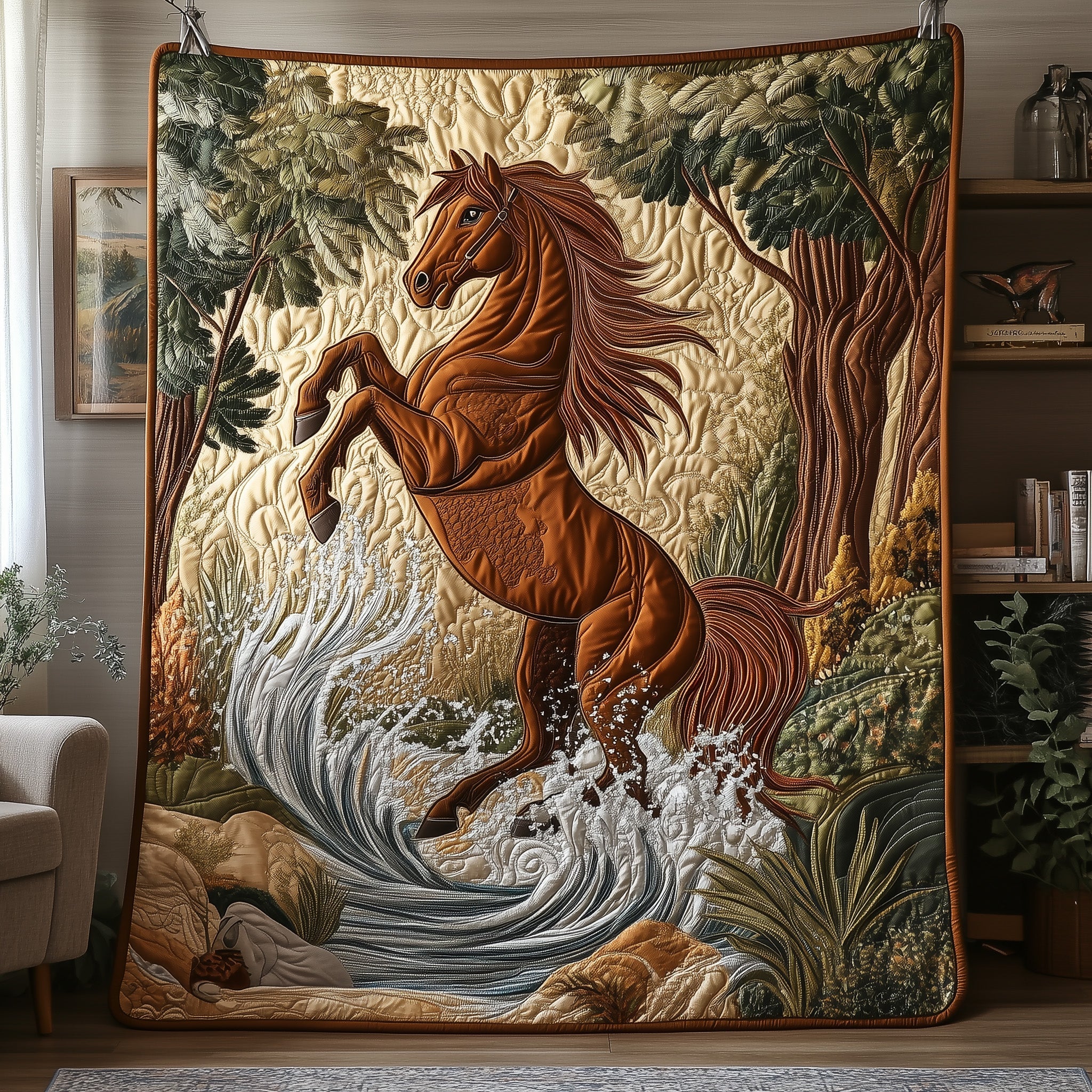 Wild Horse Quilted Blanket Best Couch Throw BlanketBest Christmas Gifts For Horse Lovers