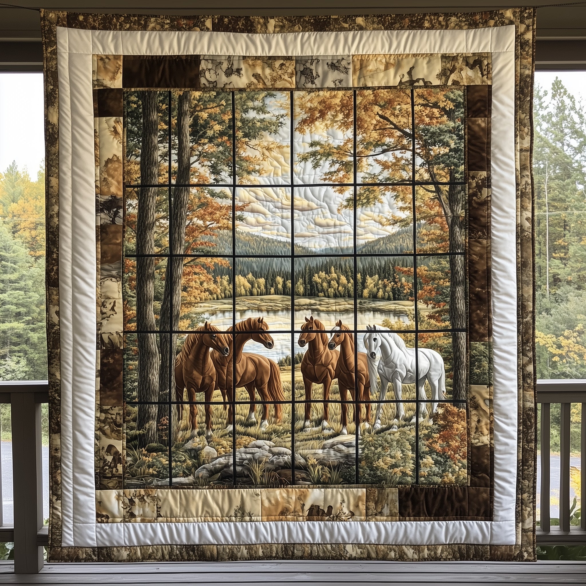 Wild Horse Quilted Blanket Best Couch Throw BlanketHorse Themed Christmas Gifts