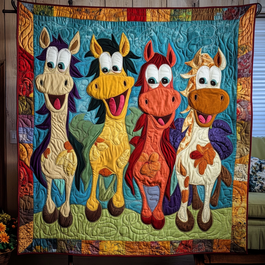 Wild Horse Quilted Blanket Christmas Bedroom Decor Birthday Presents For Horse Lovers