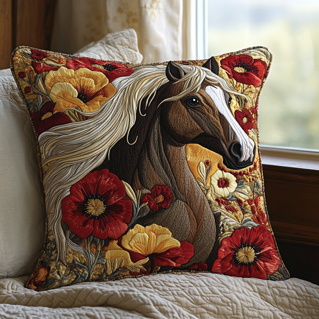 Wild Horse Quilted Pillow Case Throw Pillow Cases Best Gifts For Horse Lovers
