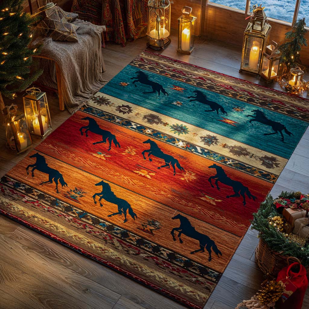 Wild Horses Sundown Area Rug Dining Table Accessories Bear Gifts For Him