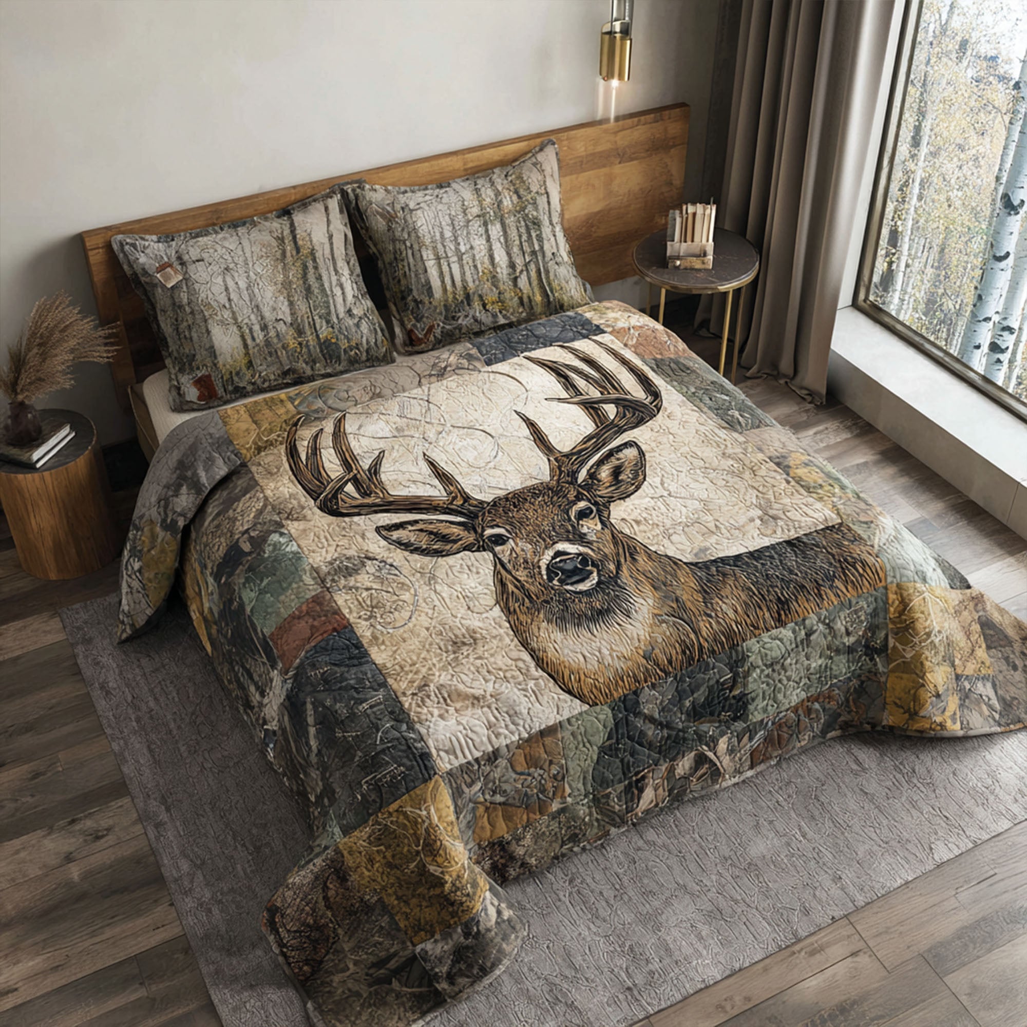 Wild Hunt Quilted Bedding Set Bed Decorations Christmas Gifts For A Deer Hunter