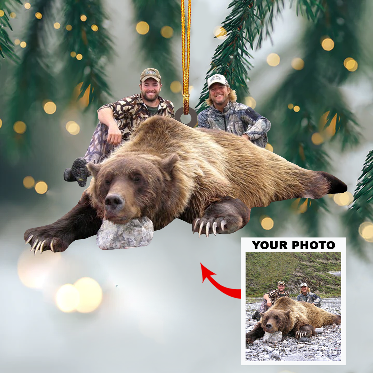Wild Hunting Personalized Photo Mica Ornament Christmas Gifts For Hunting Lover