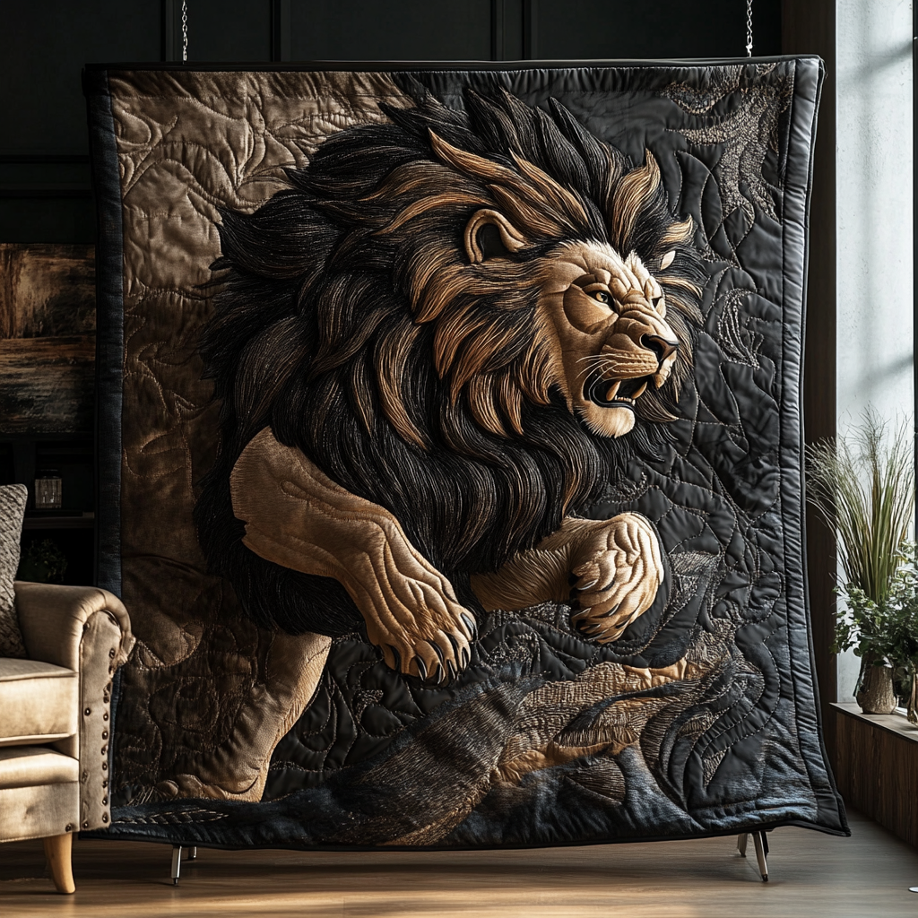 Wild Legacy Quilted Blanket Best Throw Blanket Lion Lover Gift Ideas