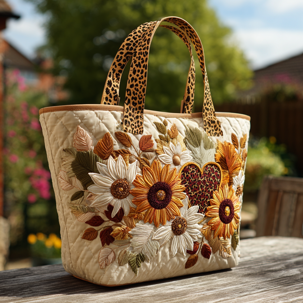 Wild Love Quilted Tote Bag Christmas Flower Gifts