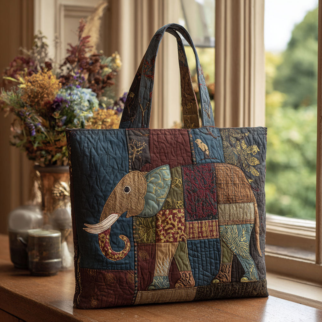 Wild Majesty Quilted Tote Bag Best Elephant Gift Ideas
