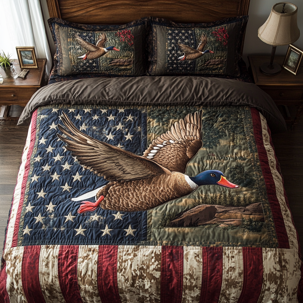 Wild Mallard Ducks Quilted Bedding Set Best Comforter Sets Gift Ideas For Duck Lovers