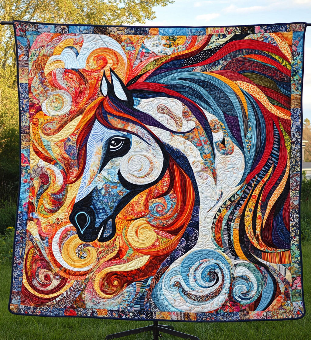Wild Mustang Quilted Blanket Equestrian Birthday Gifts