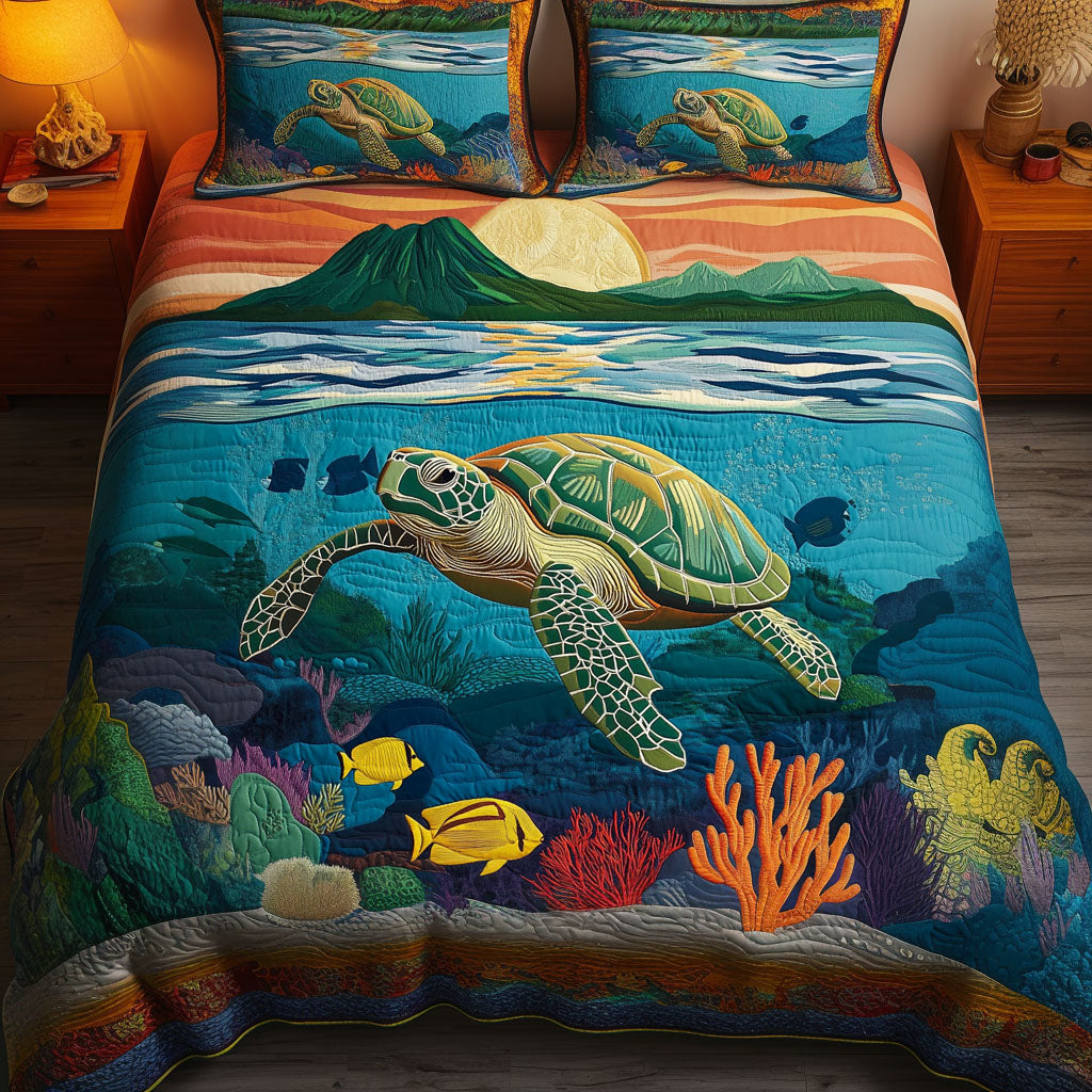 Wild Oceans Quilted Bedding Set Bed Decor Ideas Christmas Gifts For People Who Loves Sea Turtle
