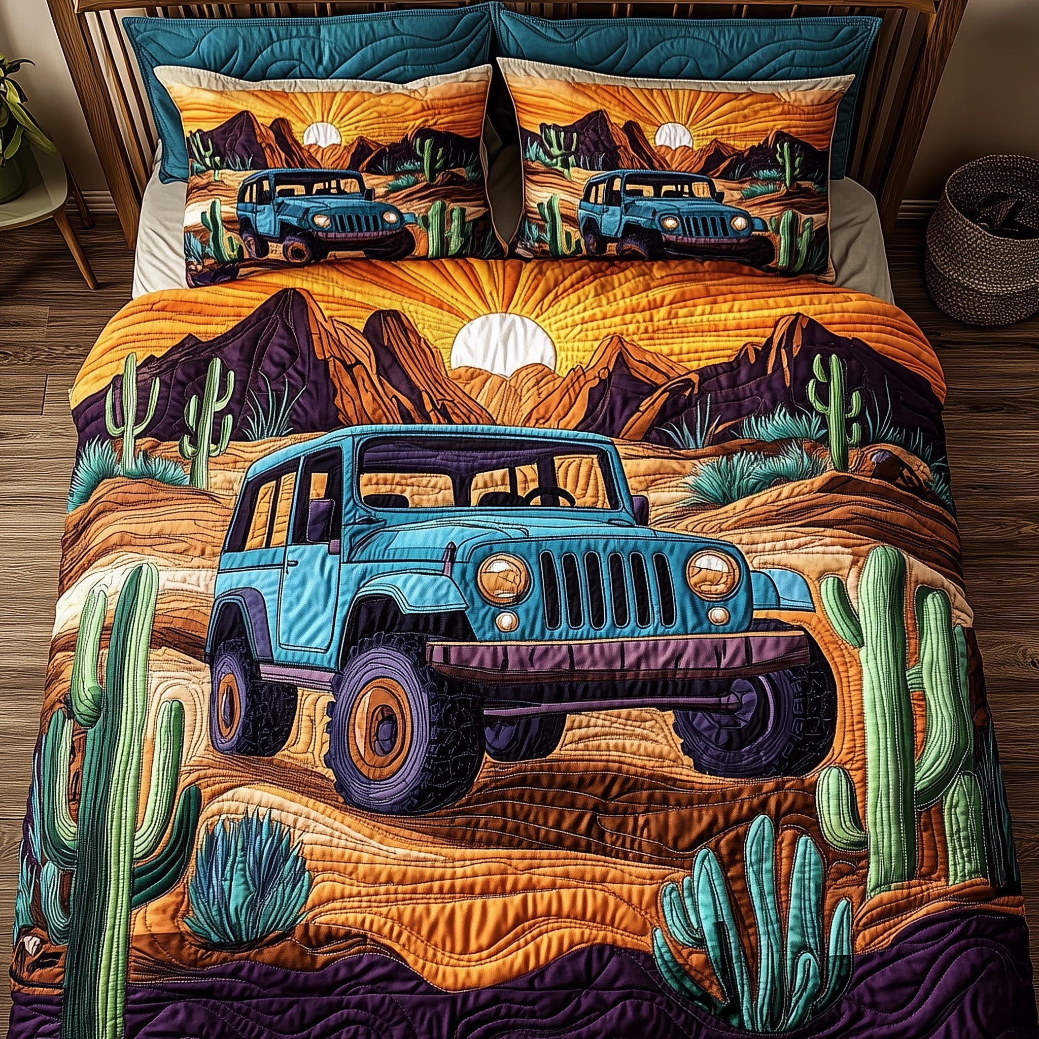 Wild Offroad Quilted Bedding Set Duvet Cover Merchandise Gifts For Jeep Lovers Christmas