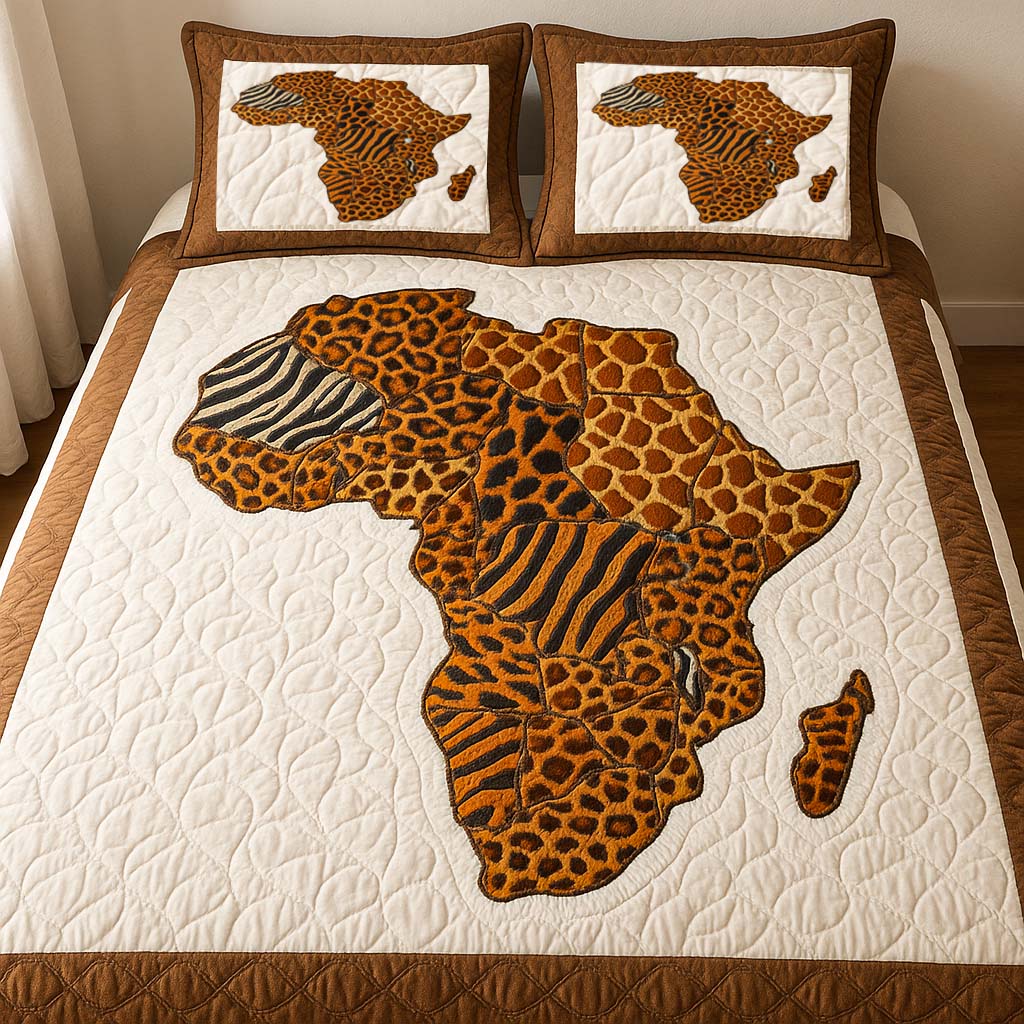 Wild Pattern Africa Quilted Bedding Set Bed Decor Melanin African American Gifts