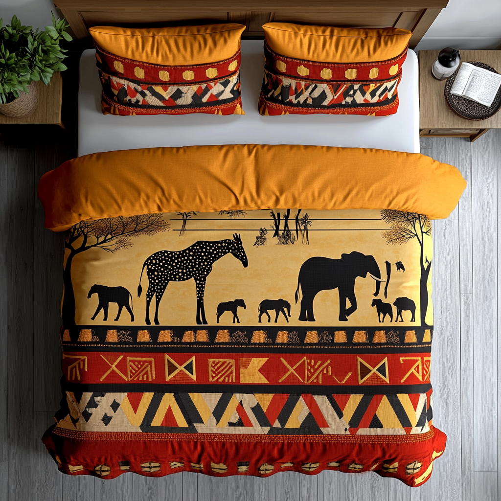 Wild Pattern Quilted Bedding Set Bedroom Decor Ideas African American Gifts For Women