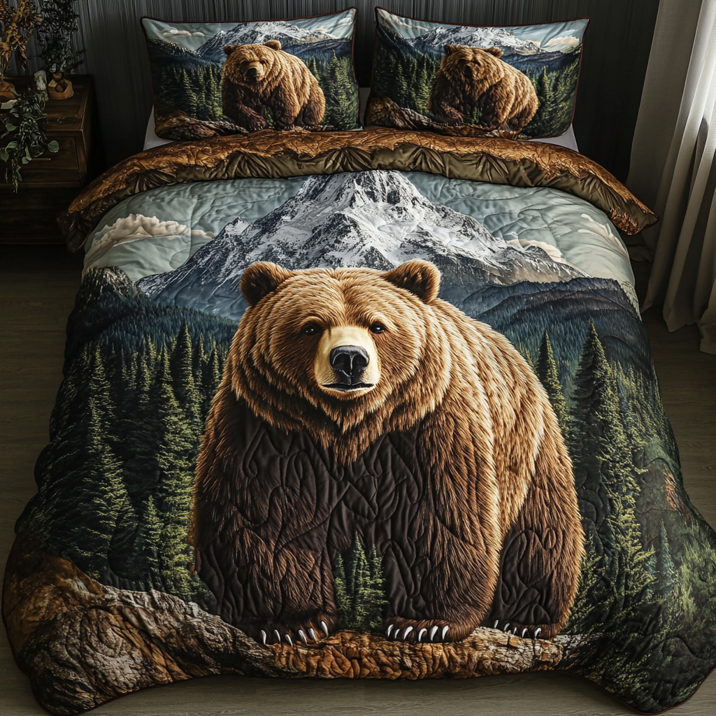 Wild Paws Quilted Bedding Set Cozy Bedroom Decor Presents For Wildlife Enthusiasts
