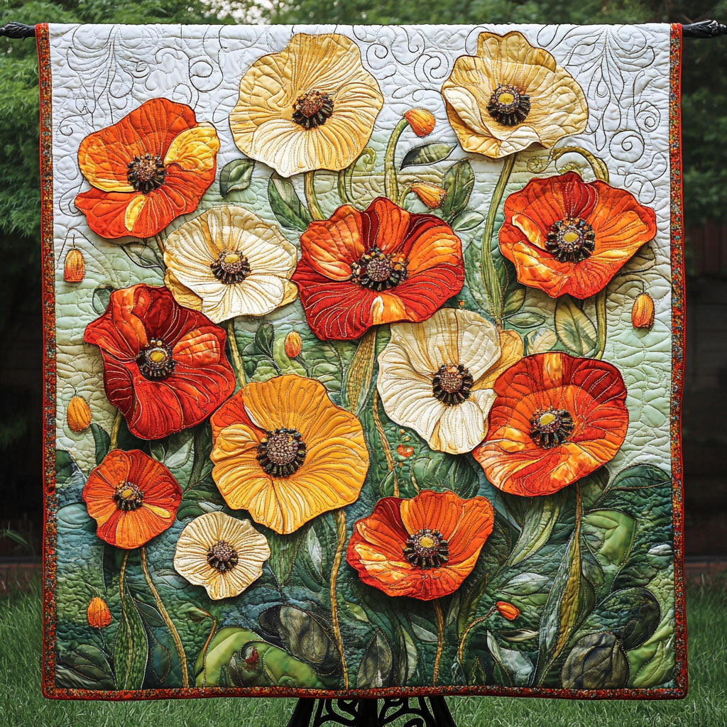 Wild Poppy Dance Quilted Blanket Nice Throw Blanket Poppy Themed Gifts