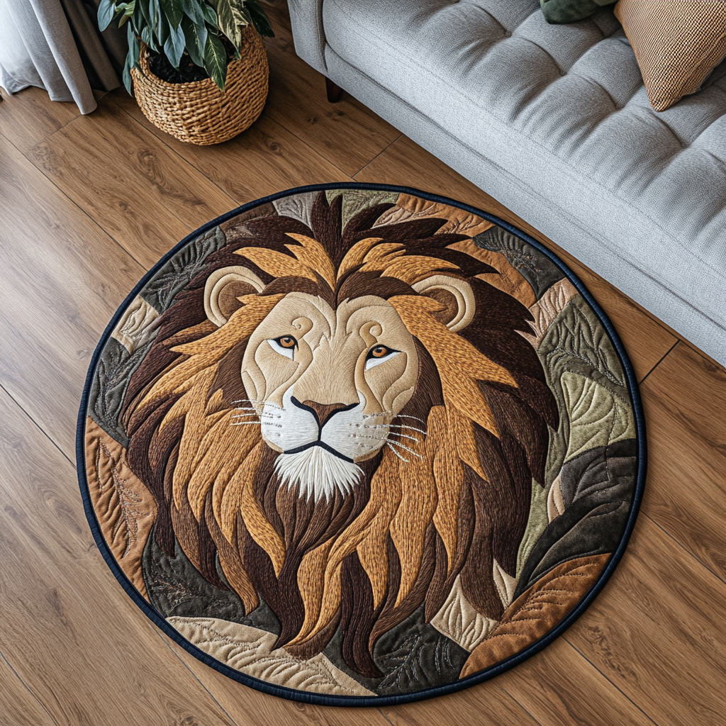 Wild Pride Quilted Round Mat Entrance Way Ideas Gifts For Someone Who Likes Lions