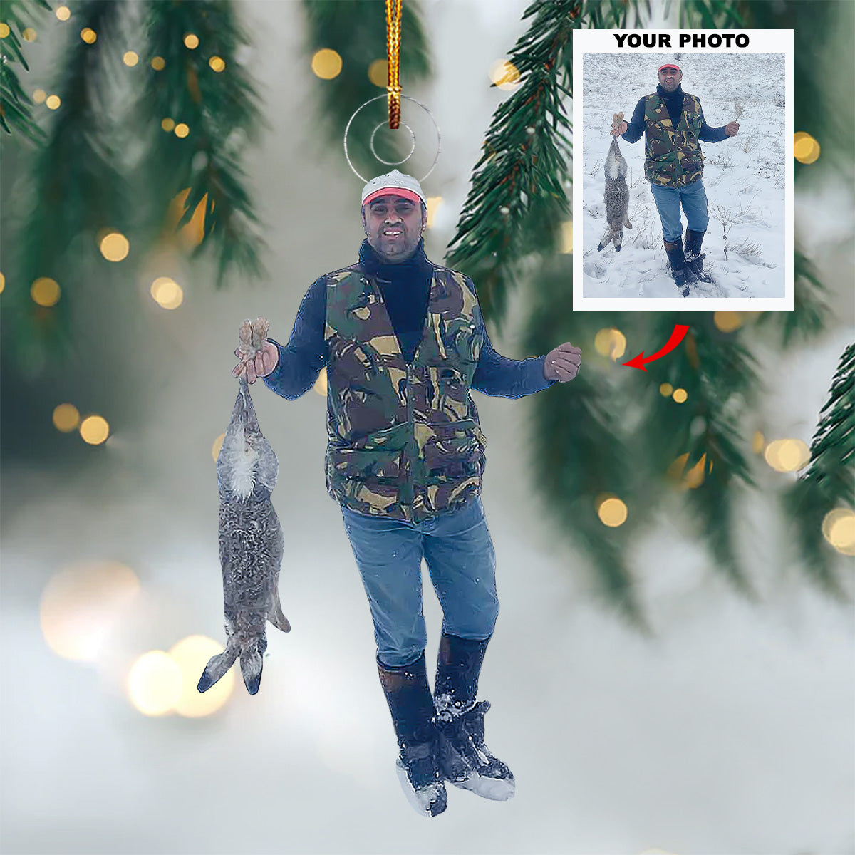 Wild Pursuit Personalized Photo Mica Ornament Gift For Hunters Hunting Lovers