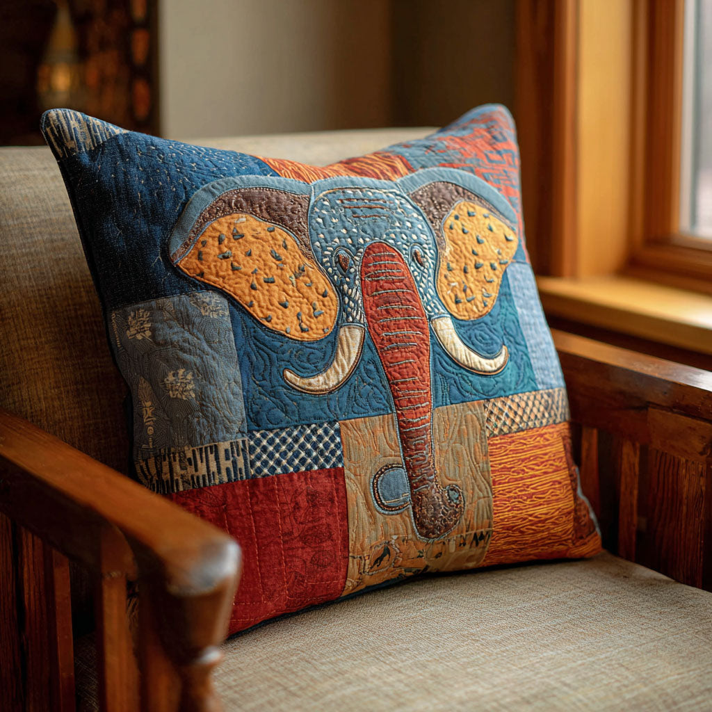 Wild Reverence Quilted Pillow Case Decorative Throw Pillow Covers Cute Elephant Presents