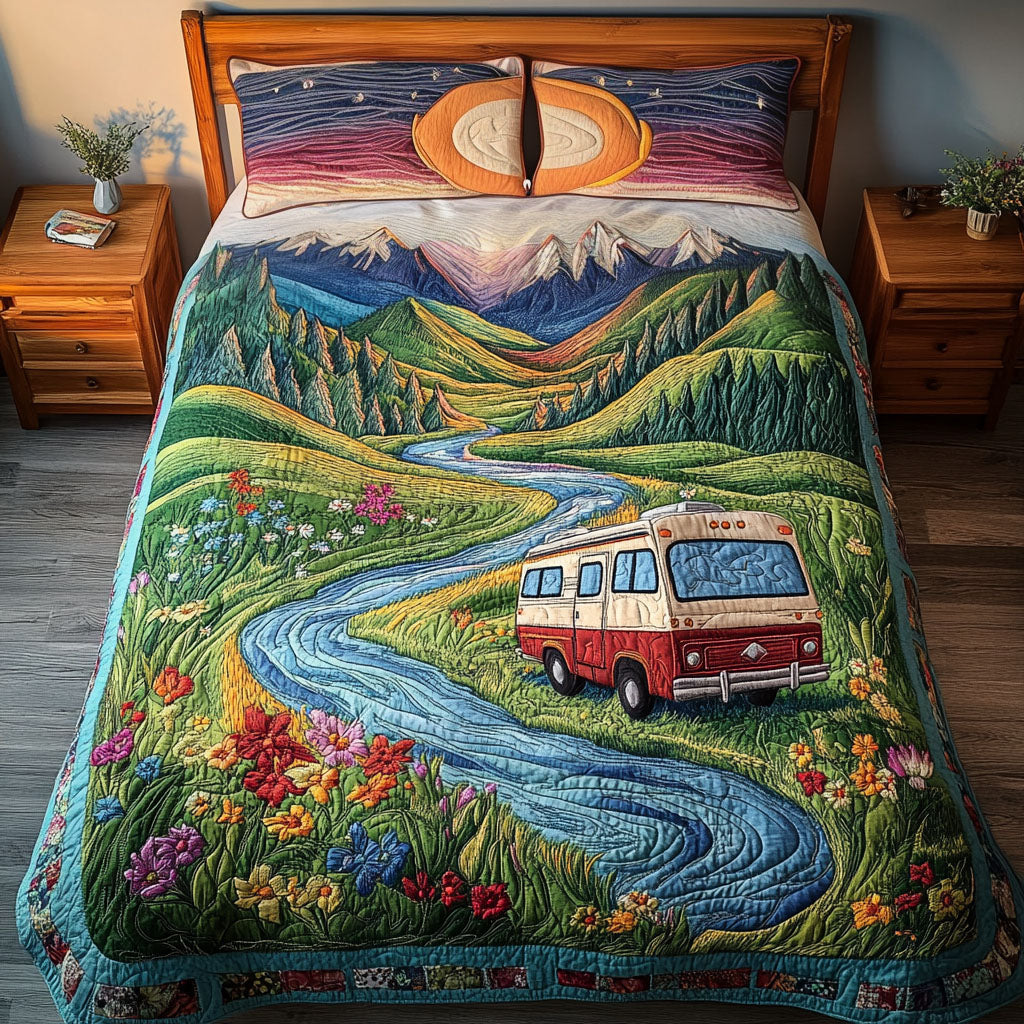 Wild Roadster Quilted Bedding Set Best Bed Sheet Set Best Gifts For Hippie Mom