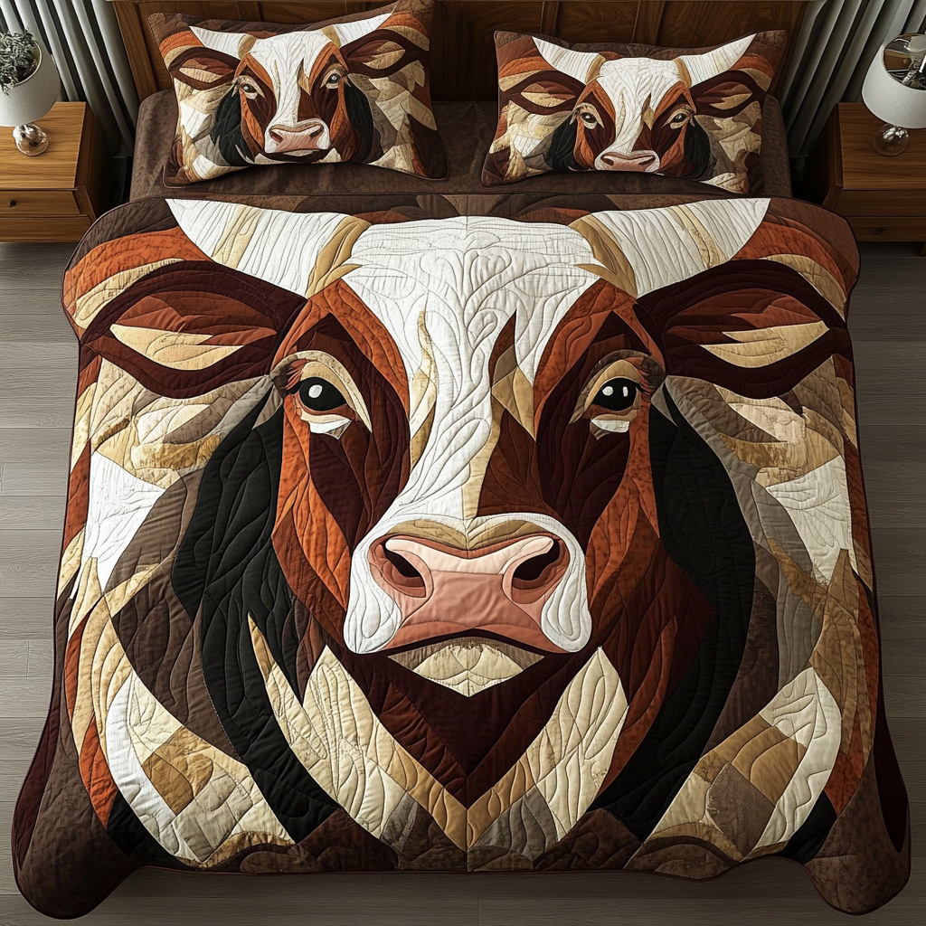 Wild Roamer Quilted Bedding Set Bedroom Decorations Gift Ideas For Cow Lovers