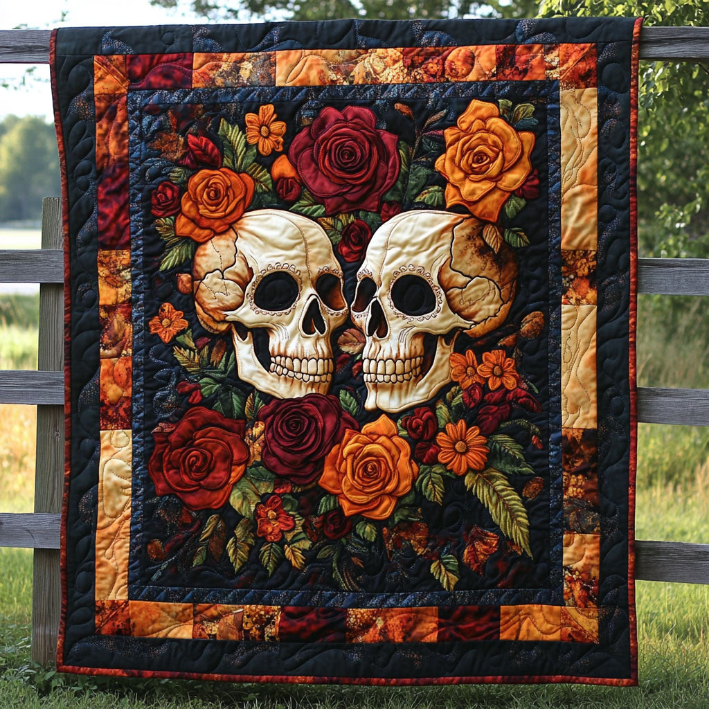 Wild Skull Quilt Blanket Christmas Blanket Great Family Gifts For Christmas
