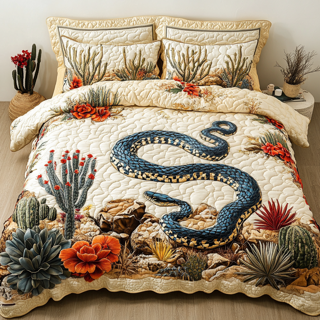 Wild Snake Quilted Bedding Set Bedroom Decor Ideas Gift Ideas For Snake Lovers
