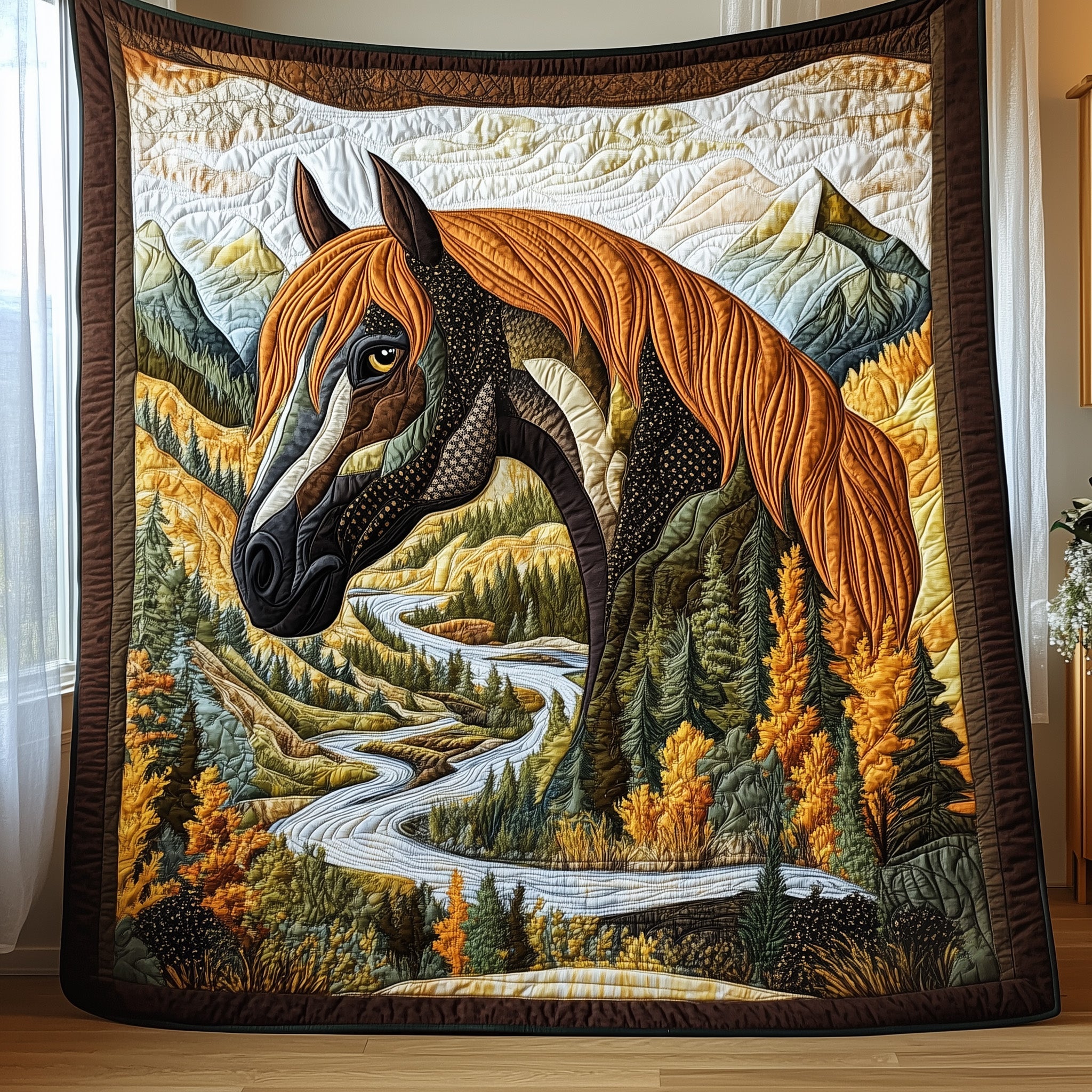 Wild Spirit of the Woods Quilted Blanket Best Couch Throw BlanketGreat Gifts For Horse Lovers