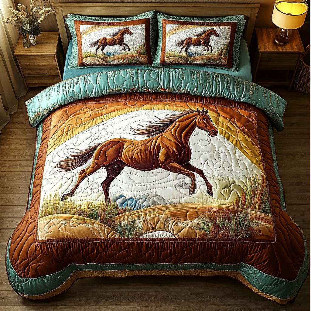 Wild Spirit Quilted Bedding Set Best Christmas Duvet Cover Set Gifts For Someone Who Loves Horses