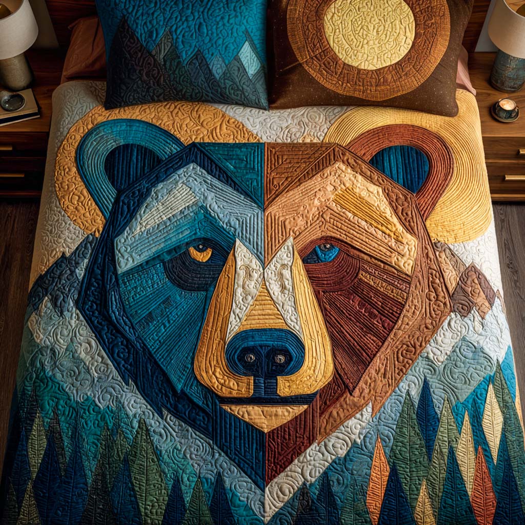 Wild Spirit Quilted Bedding Set Cute Room Decor Cute Bear Gift Ideas