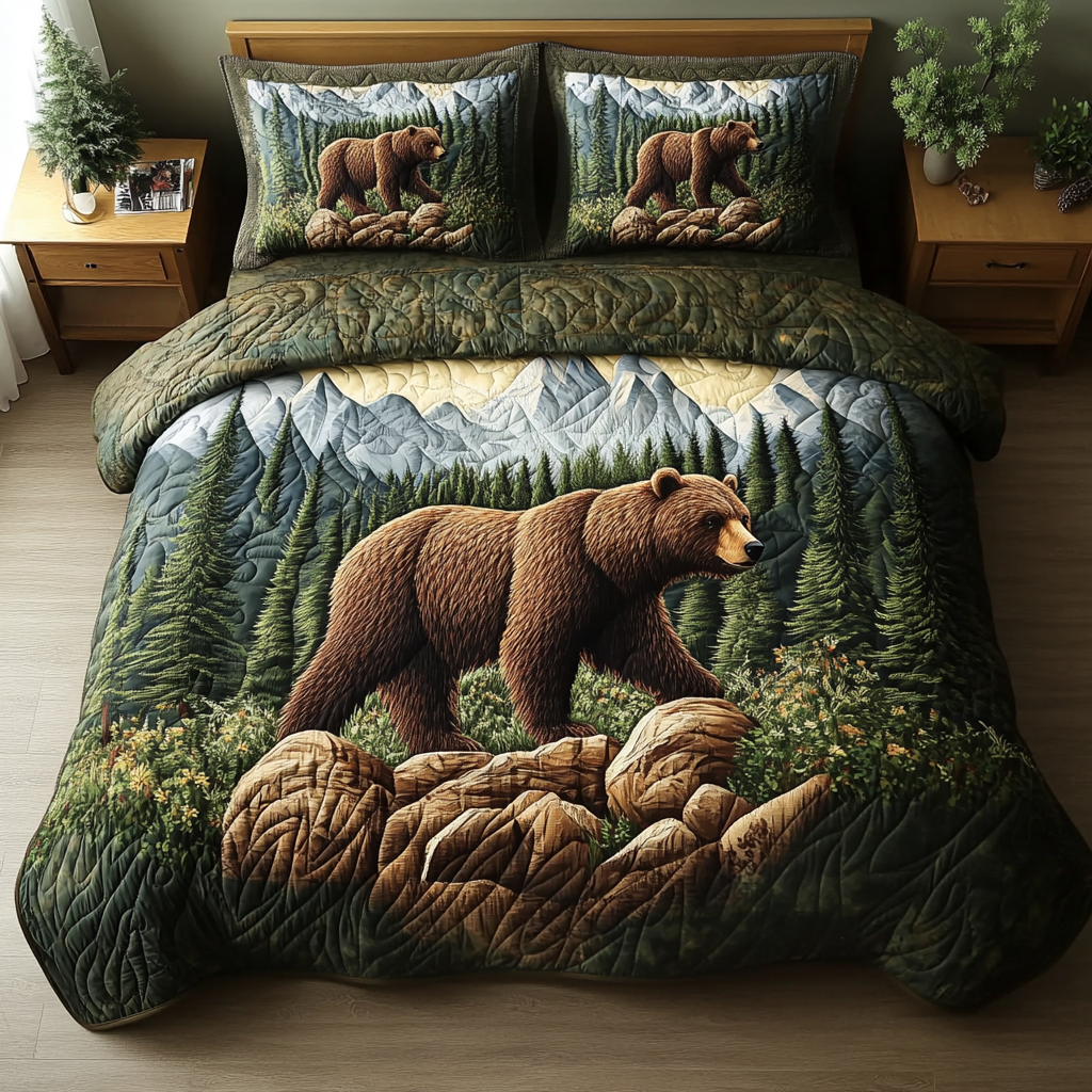 Wild Spirit Quilted Bedding Set Holiday Duvet Cover Set Christmas Gifts For Wildlife Lovers