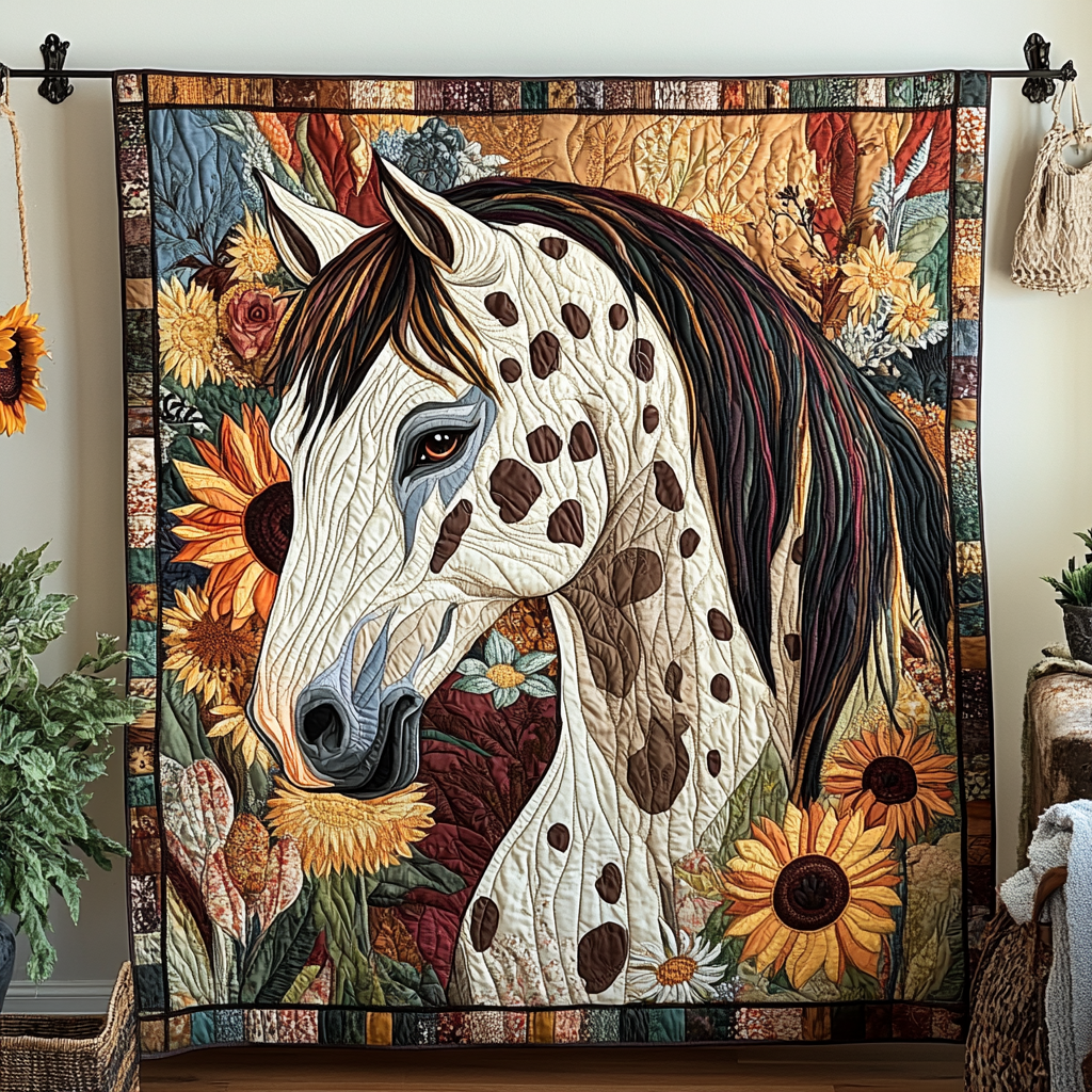 Wild Spirit Quilted Blanket Christmas Room Decor Gift Ideas For Horse Owners