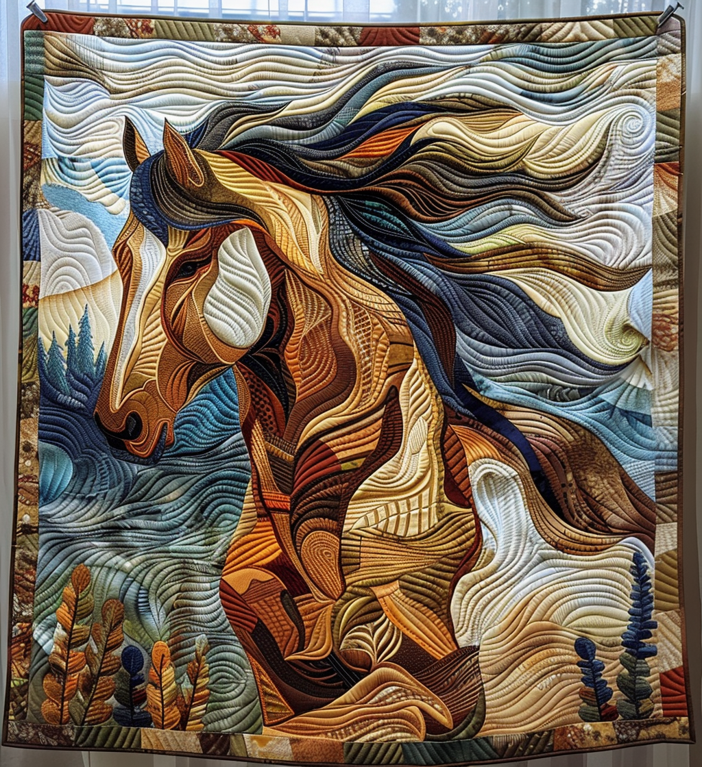 Wild Spirit Quilted Blanket Equine Gifts For Horse Lovers