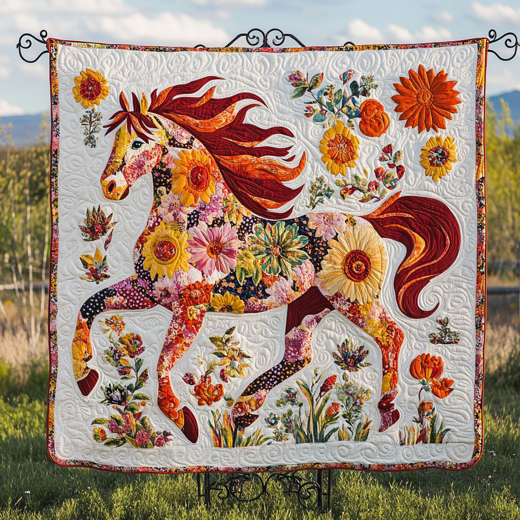 Wild Spirit Quilted Blanket Equine Gifts For Horse Lovers